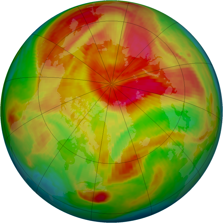 Arctic ozone map for 05 April 1999